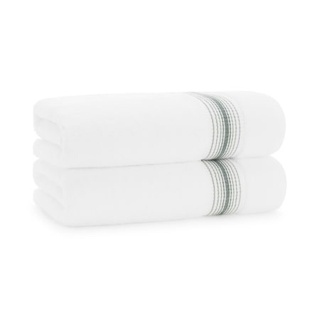 Monarch Brands Turkish Bath Towels, 30in x 60in, Striped , Sage Green, 2PK PNP-BT-STT-3060-18-SGE